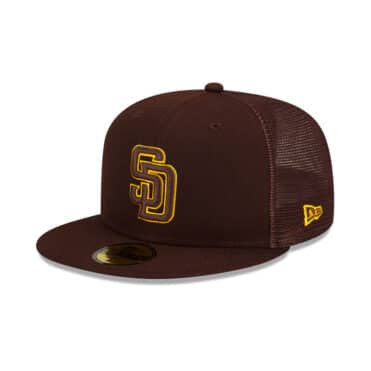 New Era 59Fifty San Diego Padres Batting Practice 2022 Fitted Hat Burnt Wood Brown Left Front