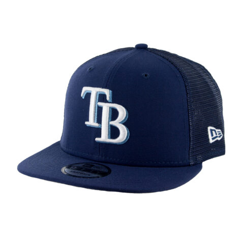 New Era 9Fifty Tampa Bay Rays Classic Trucker Snapback Hat Official Team Color Left Front