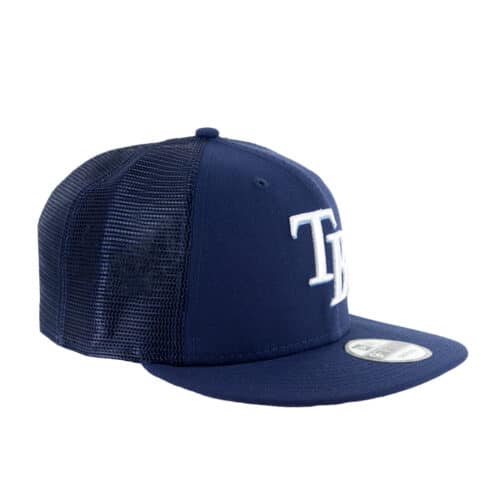 New Era 9Fifty Tampa Bay Rays Classic Trucker Snapback Hat Official Team Color Right Front