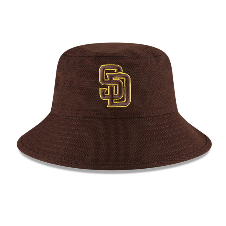 New Era San Diego Padres Batting Practice 2022 Bucket Hat Burnt Wood Brown Front New Era San Diego Padres Batting Practice 2022 Bucket Hat Burnt Wood Brown Front