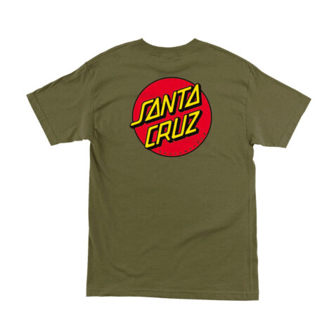 Santa Cruz Classic Dot Chest Short Sleeve Military Green Back