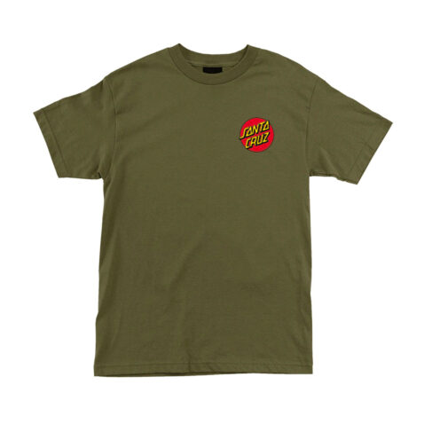 Santa Cruz Classic Dot Chest Short Sleeve Military Green Front