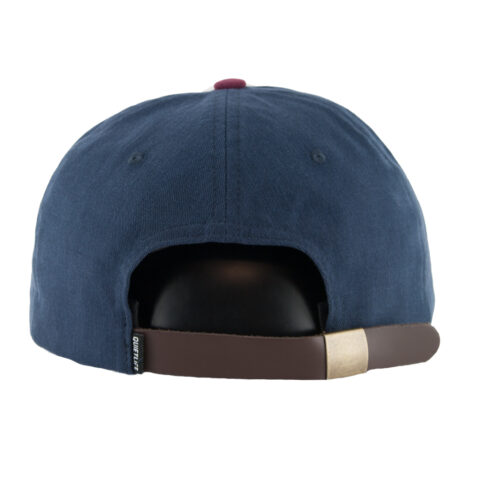 The Quiet Life Corbier Polo Strapback Hat Navy Burgundy Back
