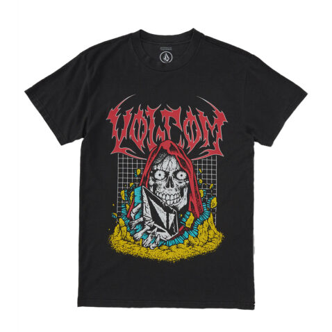 Volcom Skate Vitals Crypt Ripper Short Sleeve T-Shirt Black Front