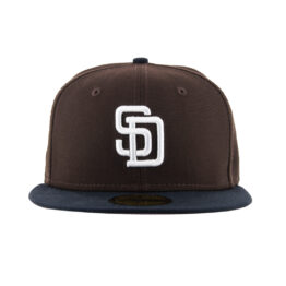 New Era x Billion Creation x Rally Caps 59Fifty San Diego Padres Blue Suits Fitted Hat Burnt Wood Brown Dark Navy