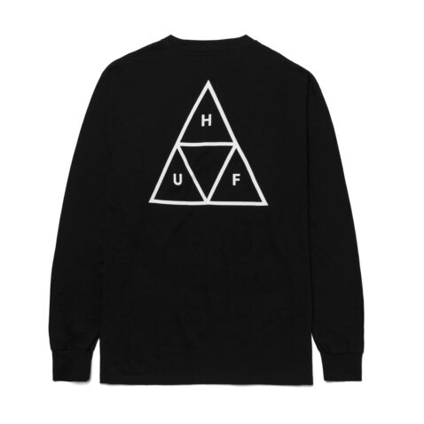 HUF Essentials Triple Triangle Long Sleeve T-Shirt Black Back