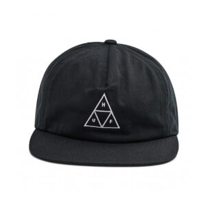 HUF Essentials Unstructured Triple Triangle Snapback Hat Black