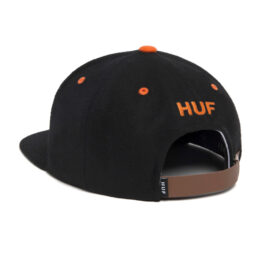 HUF Home Base 6 Panel Strapback Hat Black