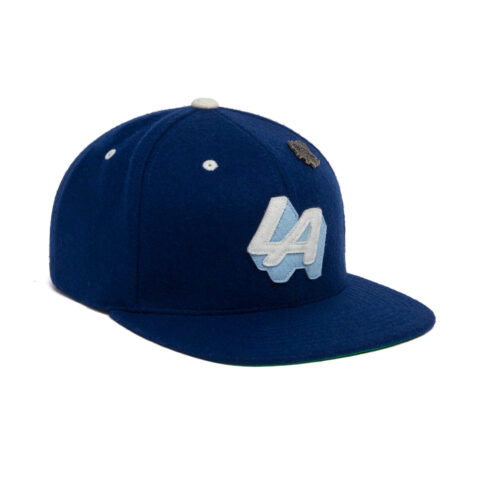 HUF Home Base 6 Panel Strapback Hat Blue Right Front