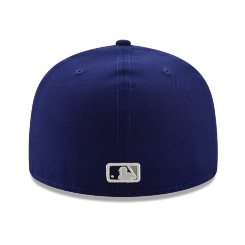 New Era 59Fifty Los Angeles Dodgers Logo History 2020 Fitted Hat Dark Royal Blue Back