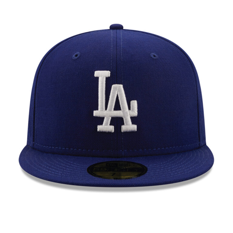 New Era 59Fifty Los Angeles Dodgers Logo History 2020 Fitted Hat Dark Royal Blue Front New Era 59Fifty Los Angeles Dodgers Logo History 2020 Fitted Hat Dark Royal Blue Front