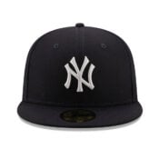 New Era 59Fifty New York Yankees Logo History 1998 Fitted Hat Dark Navy Front
