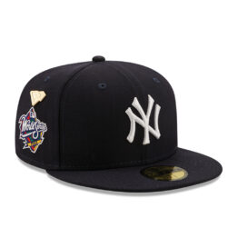 New Era 59Fifty New York Yankees Logo History 1998 World Series Fitted Hat Dark Navy