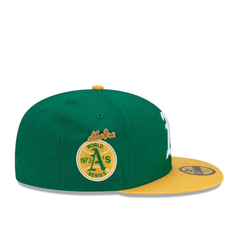 New Era 59Fifty Oakland Athletics Logo History 1973 Fitted Hat Kelly Green Right New Era 59Fifty Oakland Athletics Logo History 1973 Fitted Hat Kelly Green Right