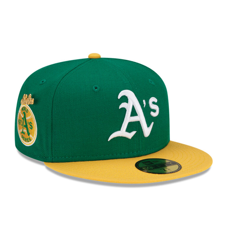 New Era 59Fifty Oakland Athletics Logo History 1973 Fitted Hat Kelly Green Right Front New Era 59Fifty Oakland Athletics Logo History 1973 Fitted Hat Kelly Green Right Front