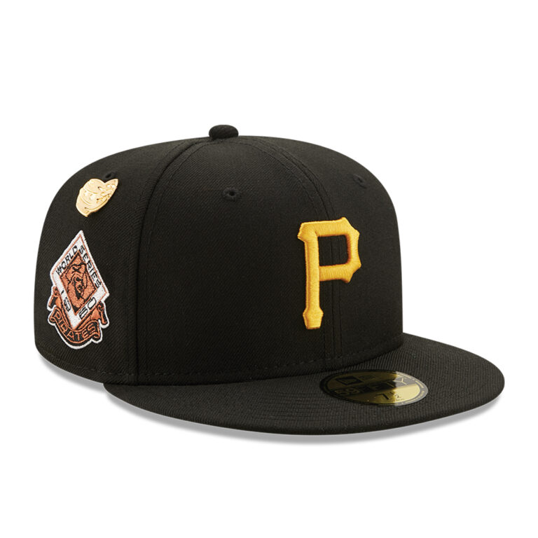 New Era 59Fifty Pittsburgh Pirates Logo History 1960 Fitted Hat Black Right Front New Era 59Fifty Pittsburgh Pirates Logo History 1960 Fitted Hat Black Right Front