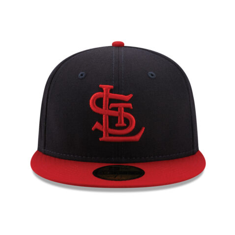 New Era 59Fifty St. Louis Cardinals Logo History 1942 Fitted Hat Dark Navy Front