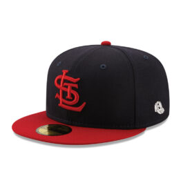 New Era 59Fifty St. Louis Cardinals Logo History 1942 Fitted Hat Dark Navy Left Front