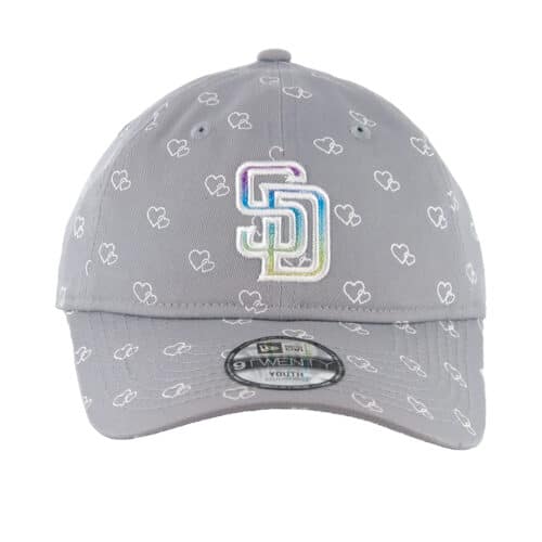 New Era 9Twenty San Diego Padres Logo Pop Kids Strapback Hat Grey Front