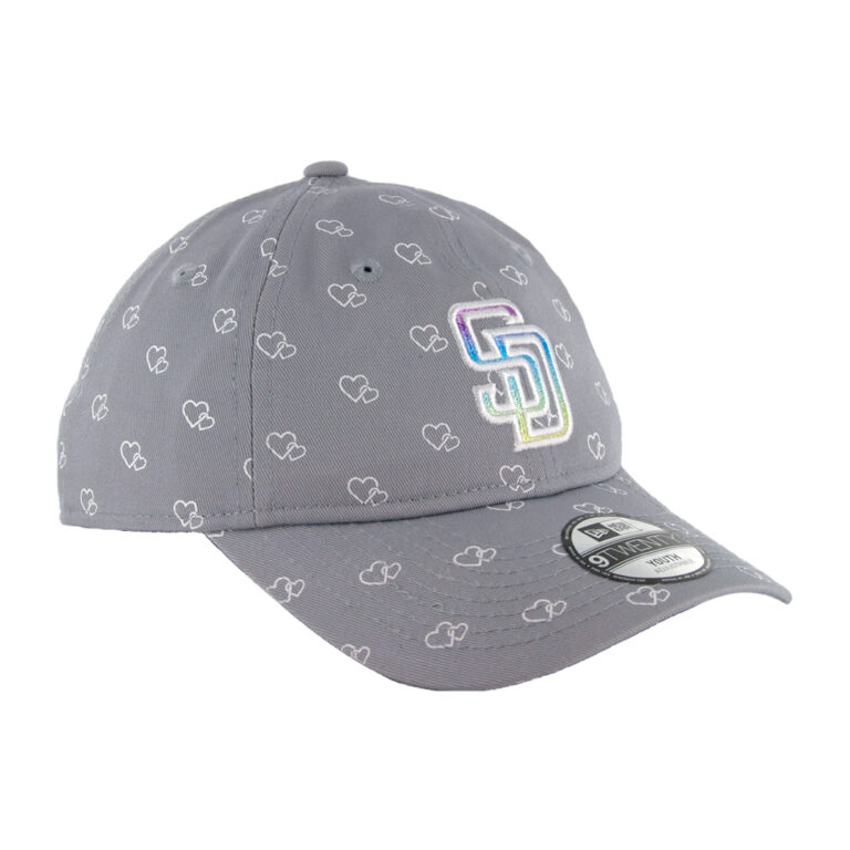 New Era 9Twenty San Diego Padres Logo Pop Kids Strapback Hat Grey Right Front New Era 9Twenty San Diego Padres Logo Pop Kids Strapback Hat Grey Right Front