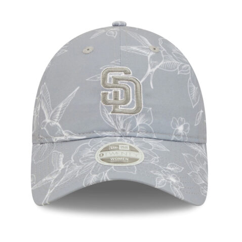 New era 9Twenty San Diego Padres Womens Botanic Strapback Hat Grey Front