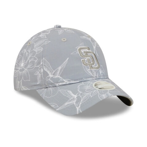 New Era 9Twenty San Diego Padres Women’s Botanic Strapback Hat Grey New era 9Twenty San Diego Padres Womens Botanic Strapback Hat Grey Right Front