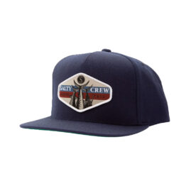 Salty Crew High Tail 5 Panel Snapback Hat Navy Left Front