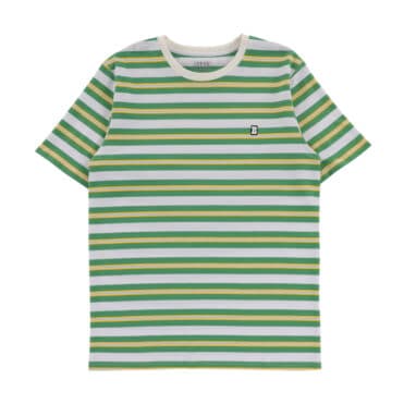 Baker Capital B Stripe Short Sleeve T-Shirt Green Yellow