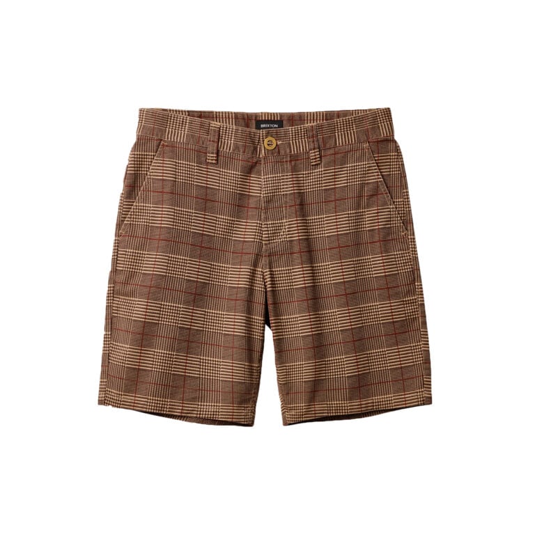 Brixton Choice Chino Short Brown Houndstooth