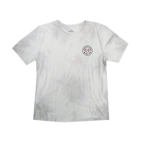 Brixton Crest II Short Sleeve T-Shirt Silver White Cloud Wash Front