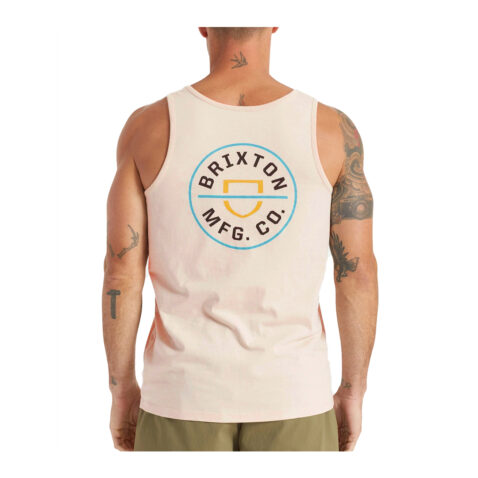 Brixton Crest Tank Top Beige Back