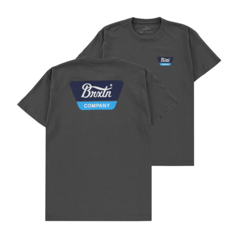 Brixton Linwood Short Sleeve T-Shirt Heavy Metal Navy