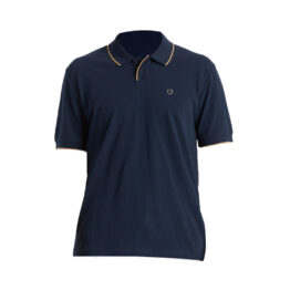 Brixton Proper Short Sleeve Polo T-Shirt Navy Tan