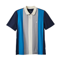 Brixton Shield Short Sleeve Polo Knit Off White-Haze Sky Blue Front