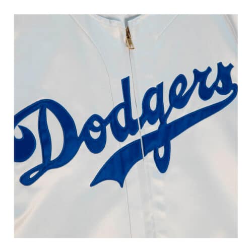 Mitchell & Ness Los Angeles Dodgers Authentic 1949 Jersey Jackie Robinson White Logo Close Up