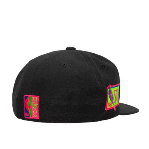 Mitchell & Ness Los Angeles Lakers Color Bomb Fitted Hat Black Back
