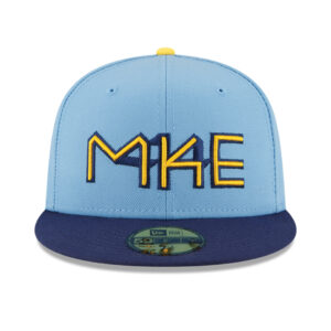 New Era 59Fifty Milwaukee Brewers City Connect 2022 Fitted Hat Light Blue