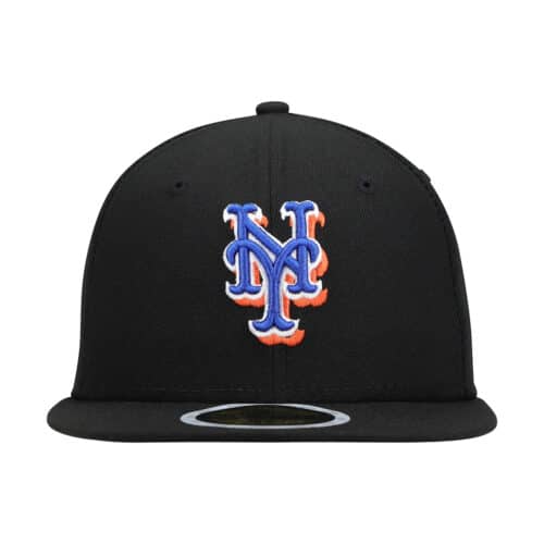 New Era 59Fifty New York Mets Alternate Youth Authentic Collection On Field Fitted Hat Black Front