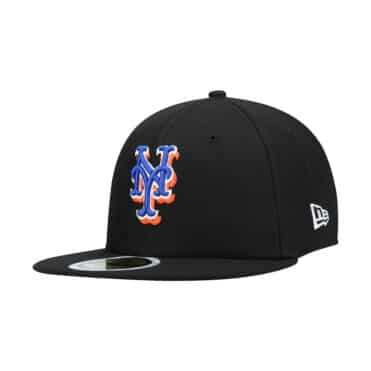 New Era 59Fifty New York Mets Alternate Youth Authentic Collection On Field Fitted Hat Black Left Front