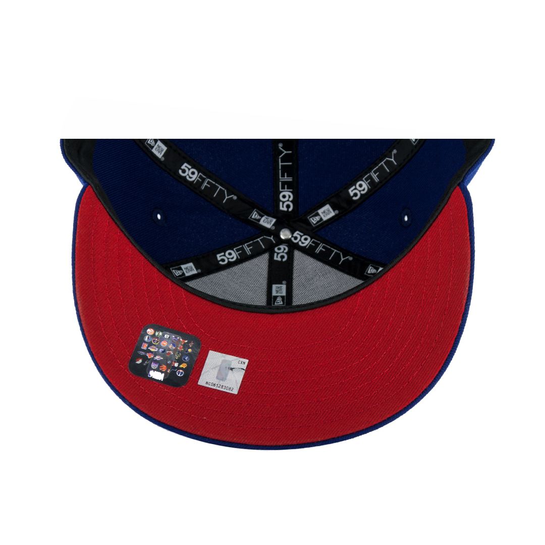 worry Raincoat Pat New Era x BC 59Fifty Golden State Warriors Jersey Logo Dark Royal Blue Red  White Fitted Hat - Billion Creation