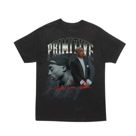 Primitive x 2Pac Legend Washed Short Sleeve T-Shirt Black Front