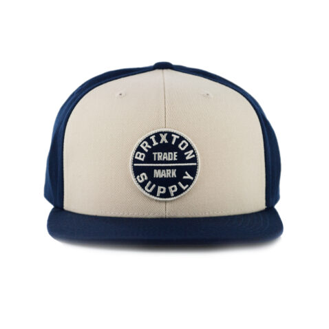 Brixton Oath III Snapback Hat Washed Navy Safari