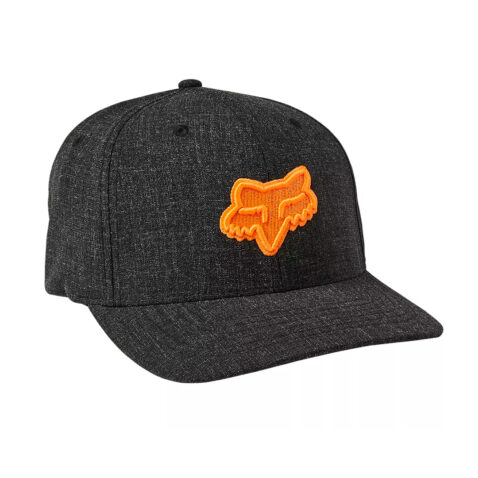 Fox Transposition Flexfit Hat Black Orange Right Front