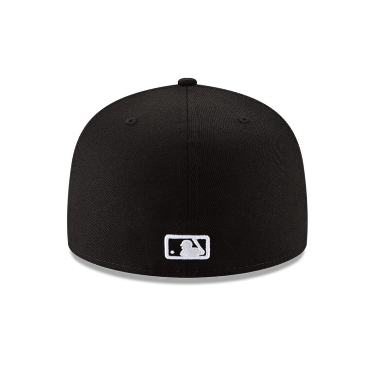 New Era 59Fifty Boston Red Sox Fitted Hat Black Black White Back New Era 59Fifty Boston Red Sox Fitted Hat Black Black White Back