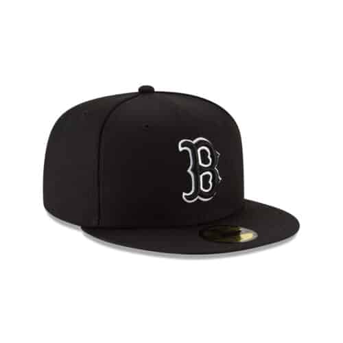 New Era 59Fifty Boston Red Sox Fitted Hat Black Black White Right Front