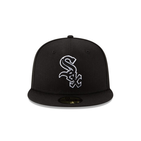 New Era 59Fifty Chicago White Sox Fitted Hat Black Black White Front
