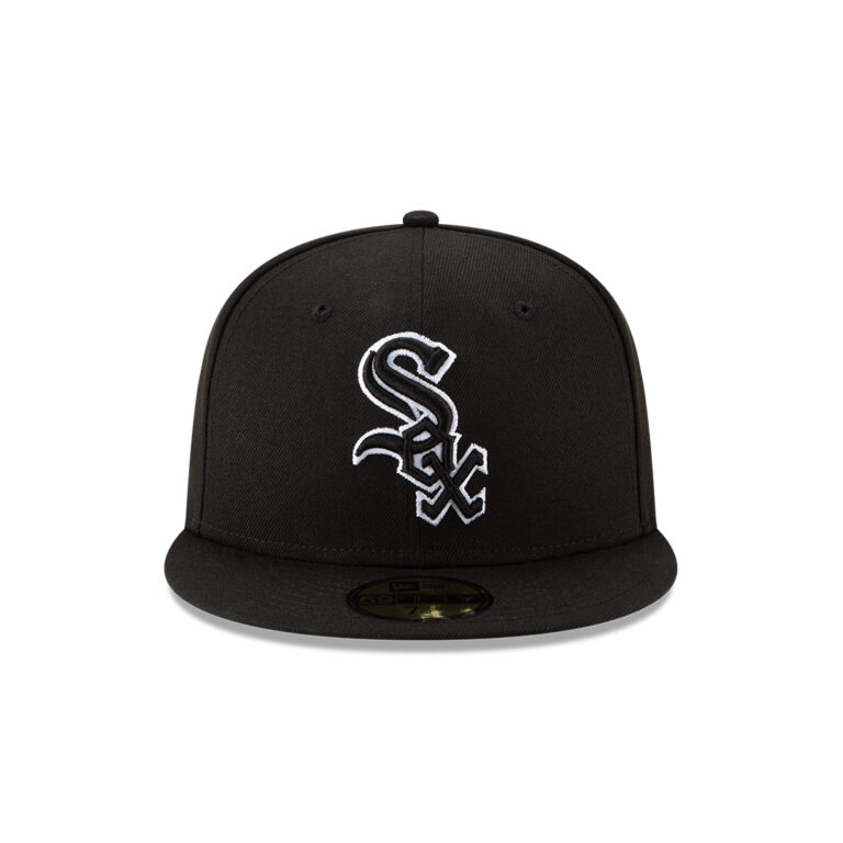 New Era 59Fifty Chicago White Sox Fitted Hat Black Black White Front New Era 59Fifty Chicago White Sox Fitted Hat Black Black White Front
