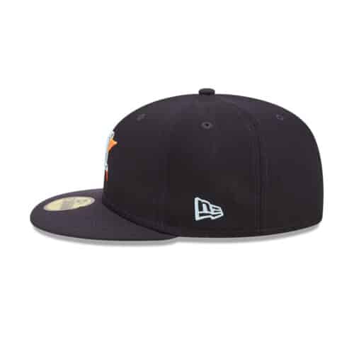 New Era 59Fifty Houston Astros Clouds Undervisor Fitted Hat Dark Navy Left