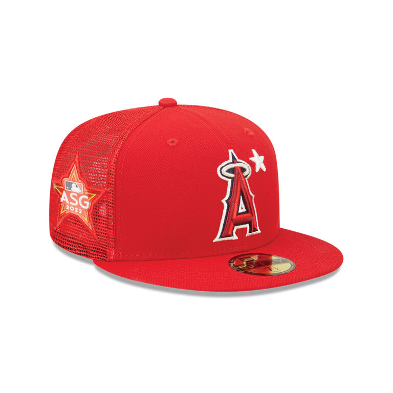 New Era 59Fifty Los Angeles Angels Game Workout 2022 All-Star Fitted Hat Scarlet Red Right Front New Era 59Fifty Los Angeles Angels Game Workout 2022 All-Star Fitted Hat Scarlet Red Right Front