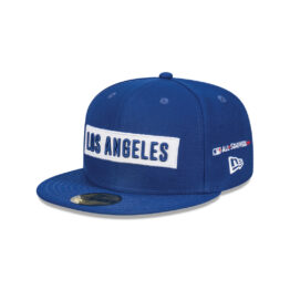 New Era 59Fifty Los Angeles Dodgers All Star Game 2022 Fan Pack Multi Patch Fitted Hat Dark Royal Left Front